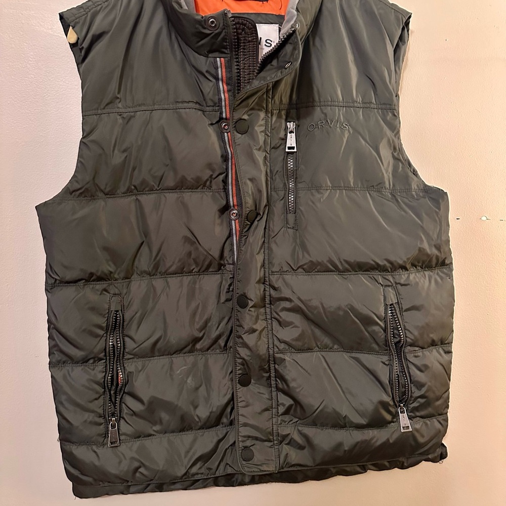 Orvis men’s Green Puffer Vest size M
